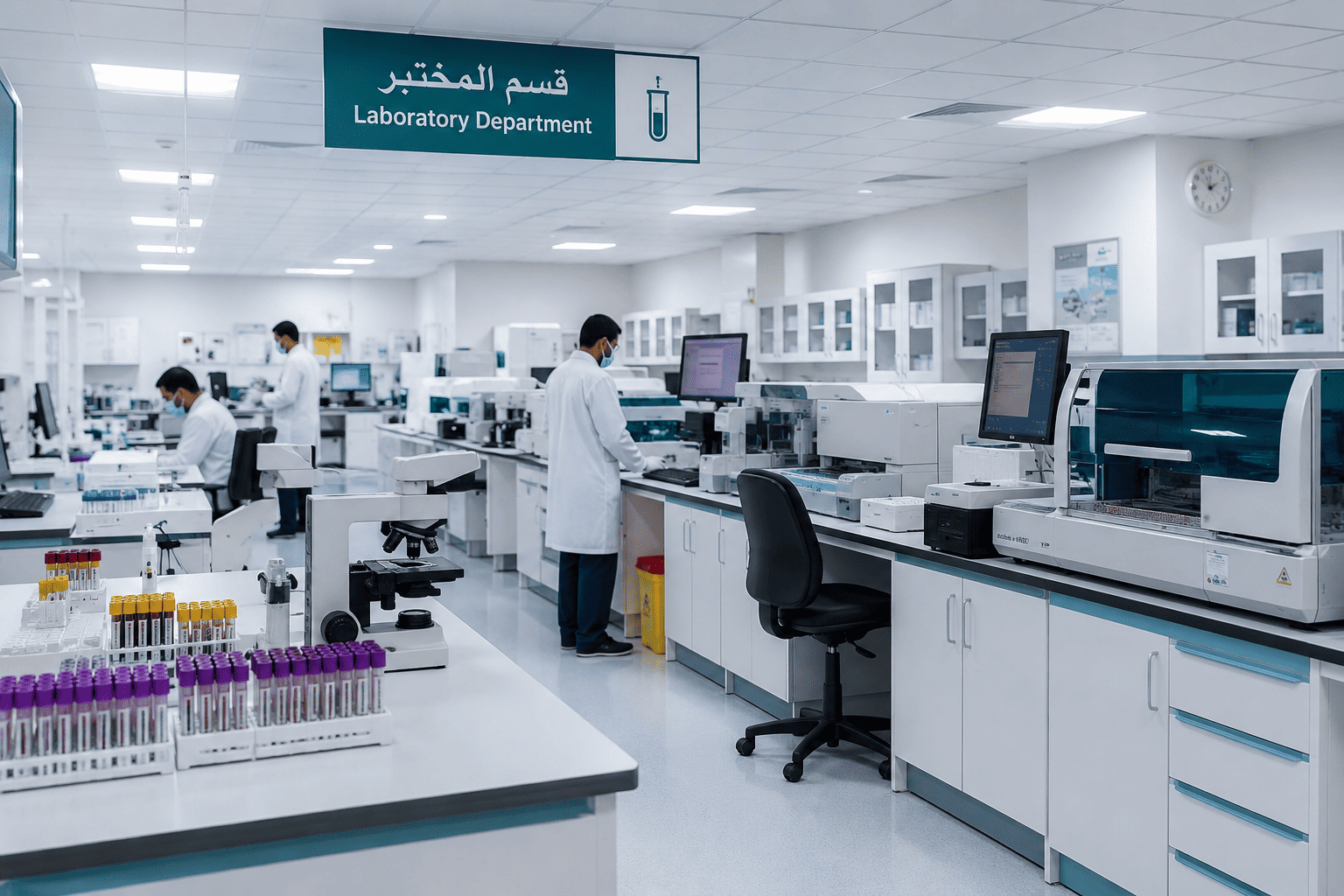 أكثر من 153 ألف فحص مخبري بمستشفى البدائع خلال الربع الأول من عام 2026م